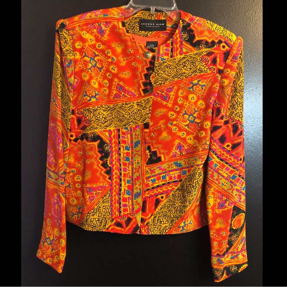 Vintage AUGUST SILK Jacket and Skirt Set 100% Silk